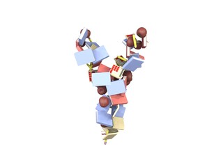 School Supplies Themed Font  Letter Y