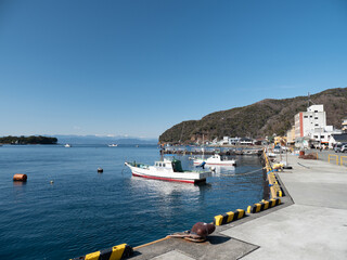 南アルプスが見える静岡県沼津市戸田の風景