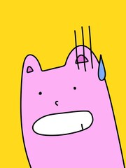 cute cartoon on yellow background