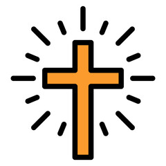 Obraz premium cross filled outline icon