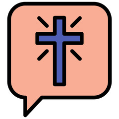 Obraz premium cross filled outline icon