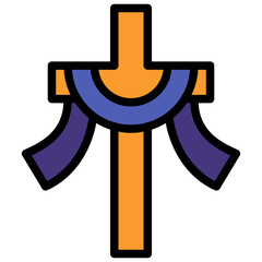 cross filled outline icon
