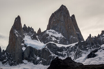 snow covered mountains