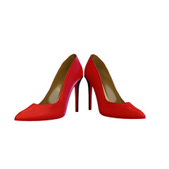 International Women's Day 8th March  Red Shoe3D Render with white background 