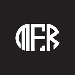 Fototapeta premium MFR letter logo design on black background. MFR creative initials letter logo concept. MFR letter design.