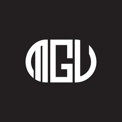 MGU letter logo design on black background. MGU creative initials letter logo concept. MGU letter design.