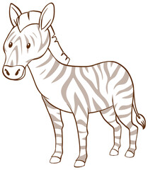 Zeabra in doodle simple style on white background