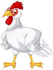 White chicken cartoon character