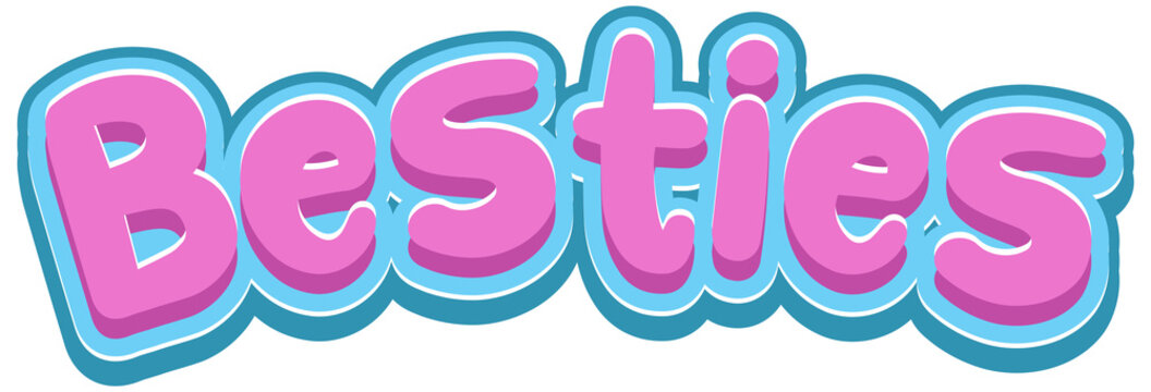 Besties word logo on white background