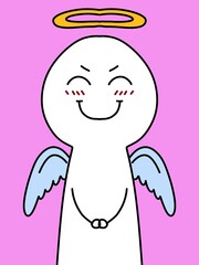 cute cartoon on pink background
