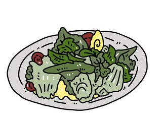 salad food cartoon on white background
