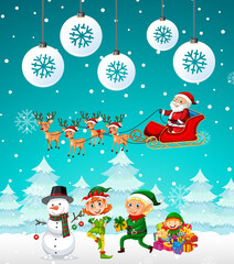 Snowy Christmas poster template design