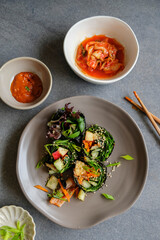 Homemade Korean cuisine. Raw Kimbap Roll. Great for light eater, weight watcher and on diet, delicious and healthy.
