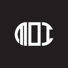 MOI letter logo design on black background. MOI creative initials letter logo concept. MOI letter design.