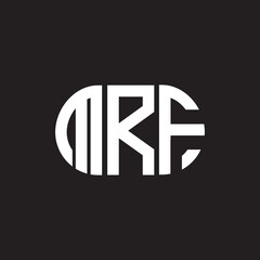 Obraz premium MRF letter logo design on black background. MRF creative initials letter logo concept. MRF letter design.