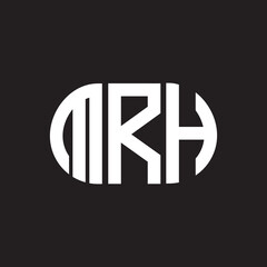 MRH letter logo design on black background. MRH creative initials letter logo concept. MRH letter design.