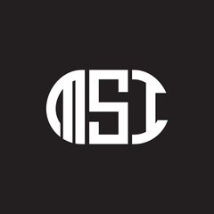 MSI letter logo design on black background. MSI creative initials letter logo concept. MSI letter design.