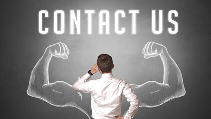 Rear view of a businessman, powerfull business concept