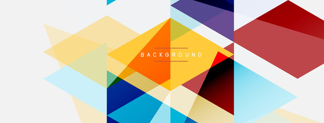 Color triangles composition, geometric abstract background. Techno or business concept, pattern for wallpaper, banner, background, landing page