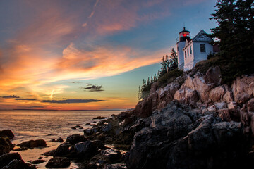 lighthouse at sunset