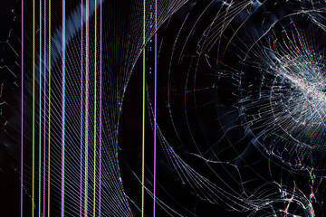 Broken LCD TV monitor background texture. Colorful stripes on a broken LCD TV screen. Abstract...
