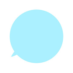 水色の丸い吹き出しのイラスト。男性のセリフイメージ。