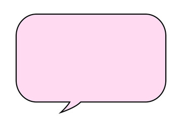ピンクの四角（角丸）の吹き出しのイラスト