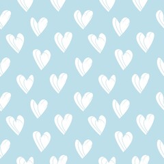 Heart shaped brush stroke seamless pattern design