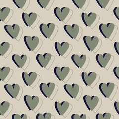 Heart shaped brush stroke seamless pattern design