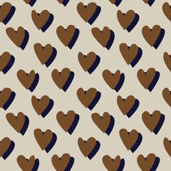 Heart shaped brush stroke seamless pattern design