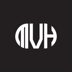 MVH letter logo design on black background. MVH creative initials letter logo concept. MVH letter design.