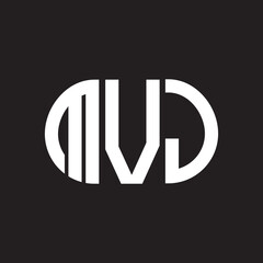 MVJ letter logo design on black background. MVJ creative initials letter logo concept. MVJ letter design.