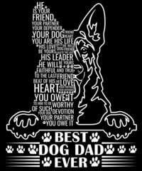 Best Dog Dad Ever T shirt Design, Father Day T shirt