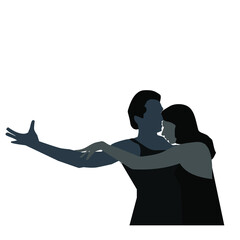 Young couple dancing stock illustration