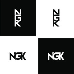 ngk typography letter monogram logo design set