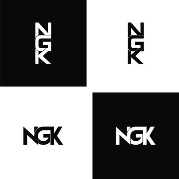 ngk typography letter monogram logo design set