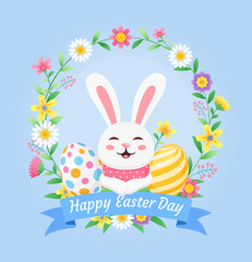 Easter day bunny rabbit background illustration