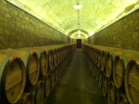 barriles en una bodega