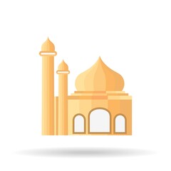 Mosque silhouette icon logo template, Mosque icon vector Illustration design template. Mosques minimalist icon.