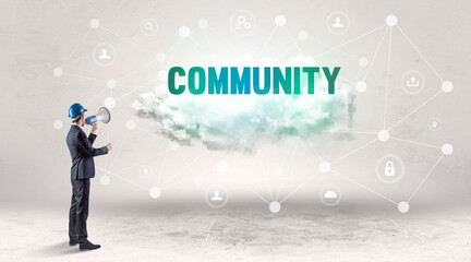 Engineer working on a social media concept