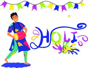 Happy Holi creative design for social media and print media. Holi Clips.