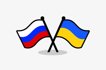 Flag rusia and ukraina connection - obrazy, fototapety, plakaty