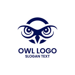 Owl head logo design vector