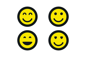 Smile icon vector set design