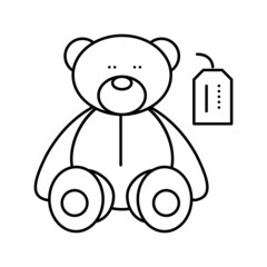 craft toy bear line icon vector isolated illustration