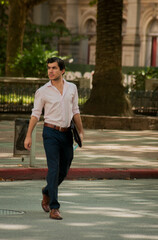 man walking on the street
