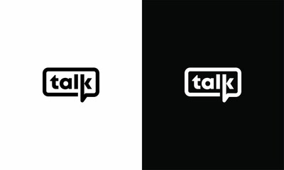 talk lettering letter mark in chat bubble logo design vector 
