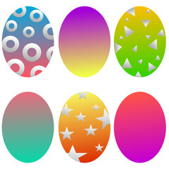 set of colorful bright neon Easter eggs vector.