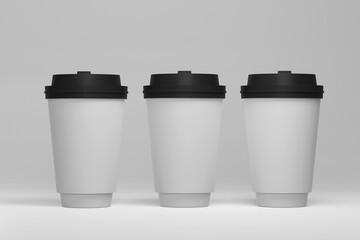 Realistic paper coffee cup isolated