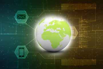 3d illustration of Data sharing concept